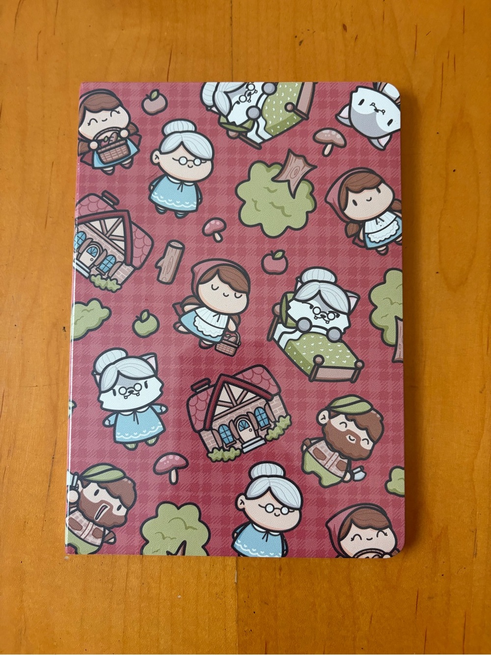 Cute Fairytale Pattern Red Hardcover Notebook by